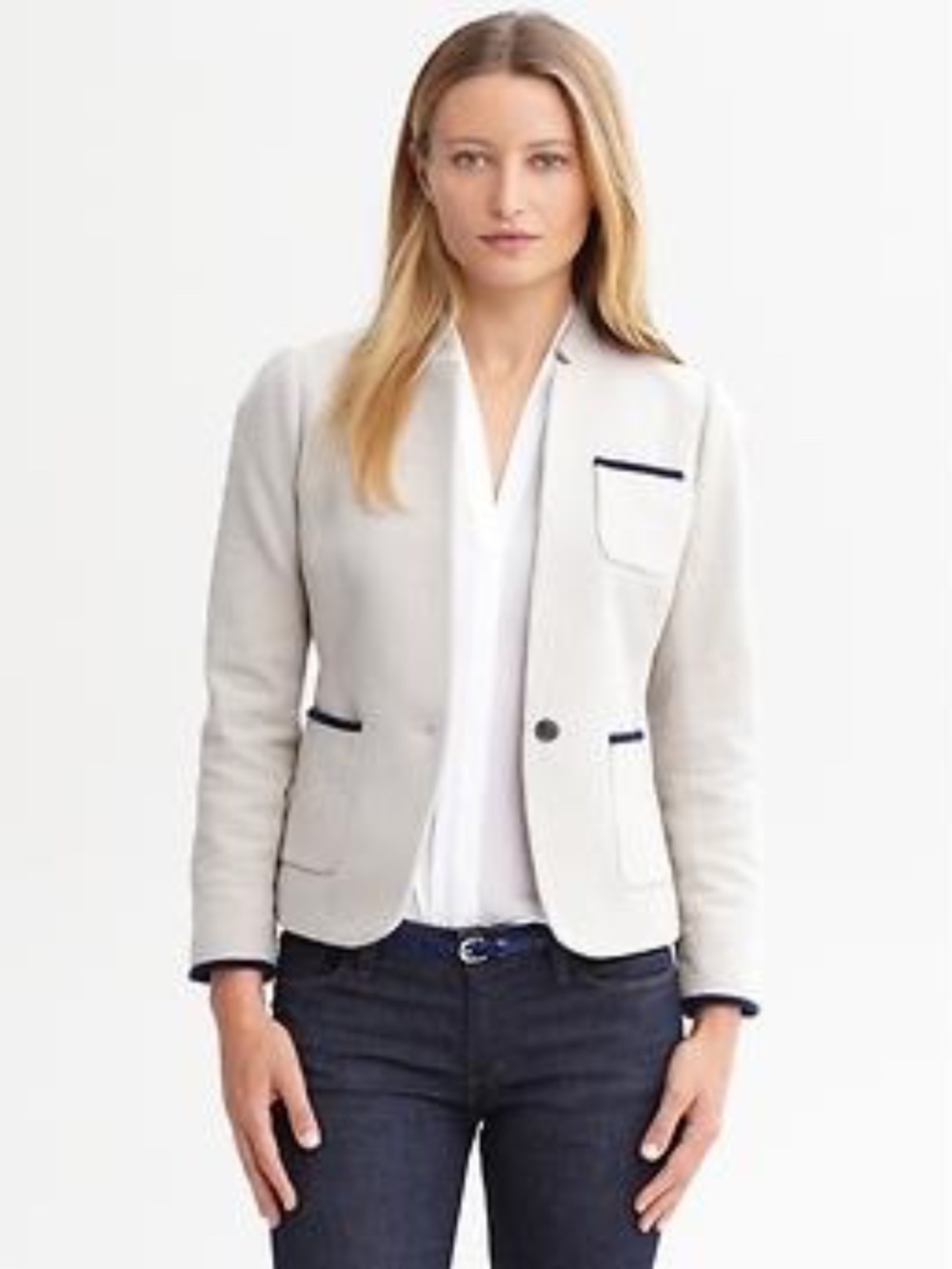 Banana Republic Blazer - Stone/Navy Trim (NWT)